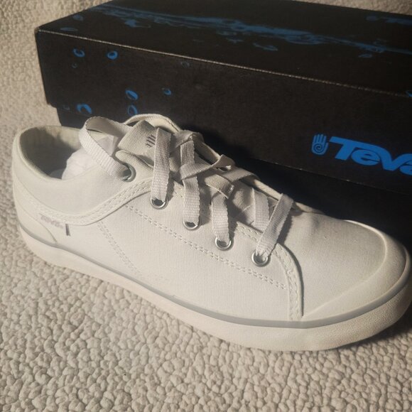NIB! Teva Women's Freewheel Washed Canvas White Sneaker - Size 7 - Picture 6 of 14